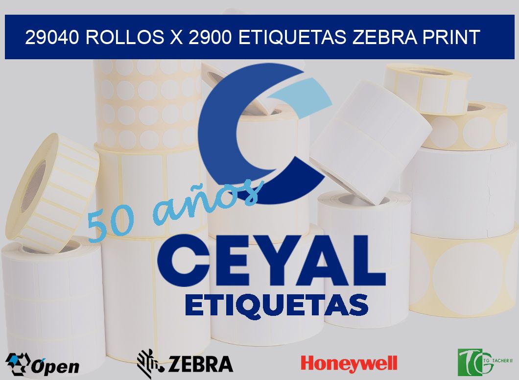 29040 Rollos x 2900 etiquetas zebra print