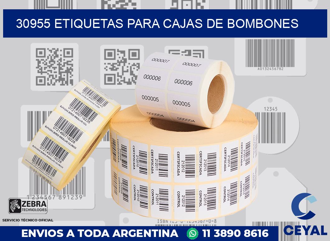 30955 ETIQUETAS PARA CAJAS DE BOMBONES
