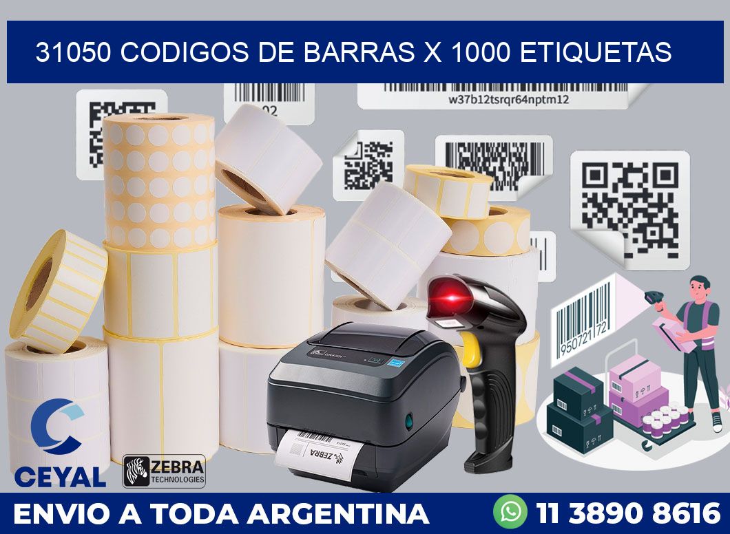 31050 codigos de barras x 1000 etiquetas