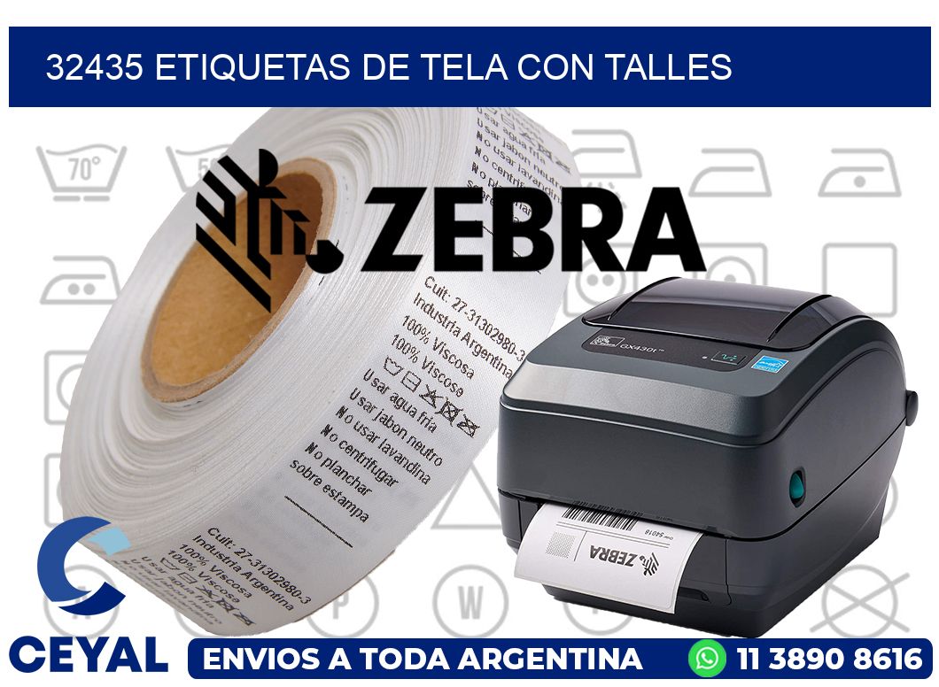 32435 ETIQUETAS DE TELA CON TALLES