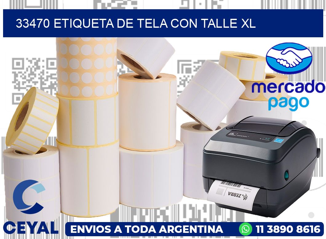 33470 ETIQUETA DE TELA CON TALLE XL