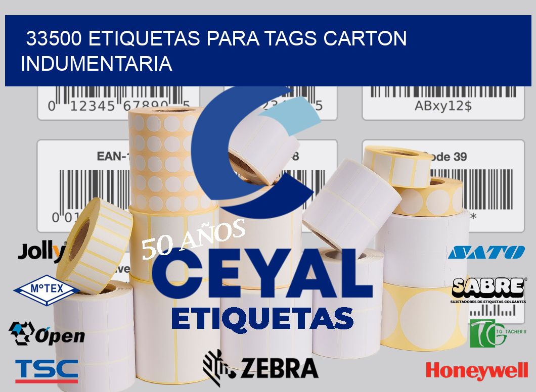 33500 ETIQUETAS PARA TAGS CARTON INDUMENTARIA