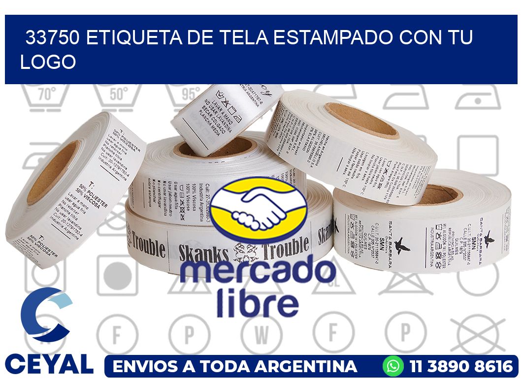 33750 ETIQUETA DE TELA ESTAMPADO CON TU LOGO