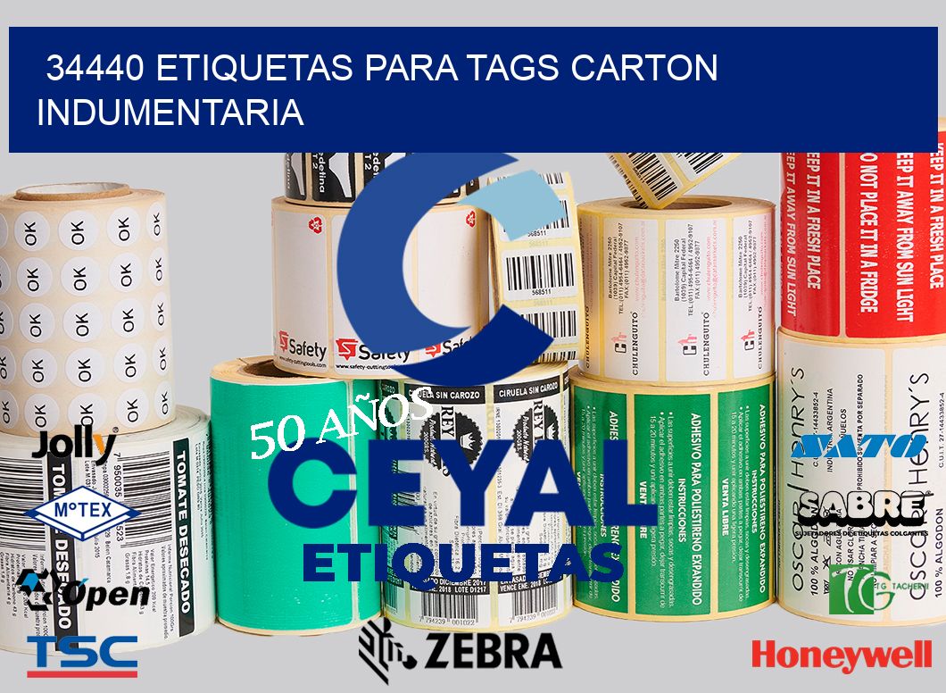 34440 ETIQUETAS PARA TAGS CARTON INDUMENTARIA