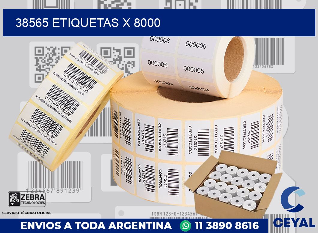 38565 Etiquetas x 8000