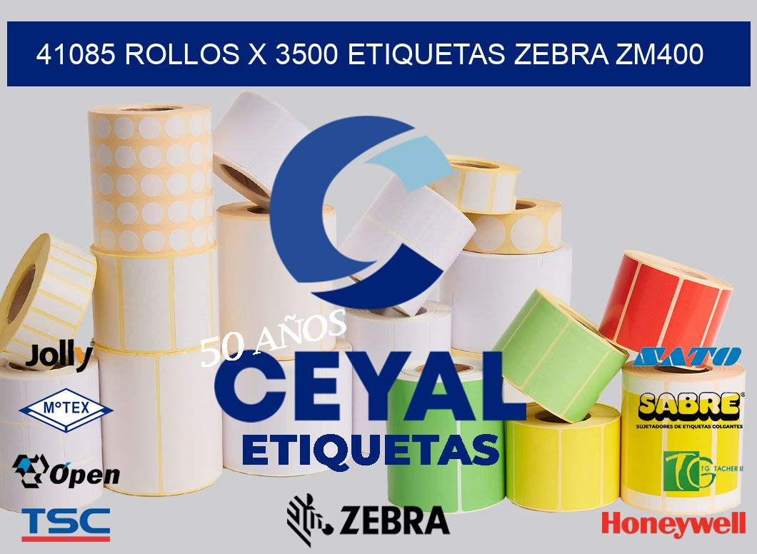 41085 Rollos x 3500 etiquetas zebra zm400