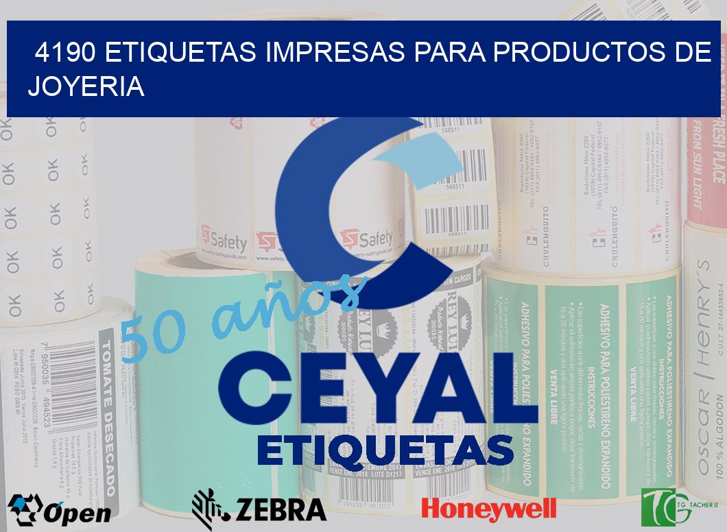 4190 ETIQUETAS IMPRESAS PARA PRODUCTOS DE JOYERIA