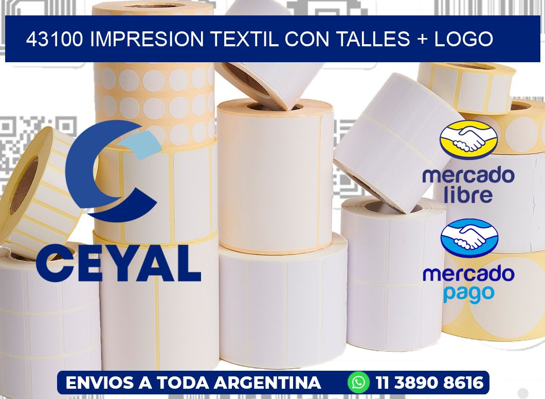 43100 IMPRESION TEXTIL CON TALLES + LOGO