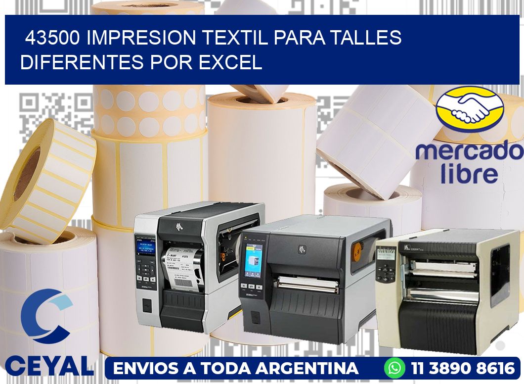 43500 IMPRESION TEXTIL PARA TALLES DIFERENTES POR EXCEL