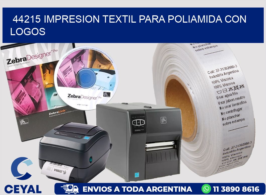 44215 IMPRESION TEXTIL PARA POLIAMIDA CON LOGOS