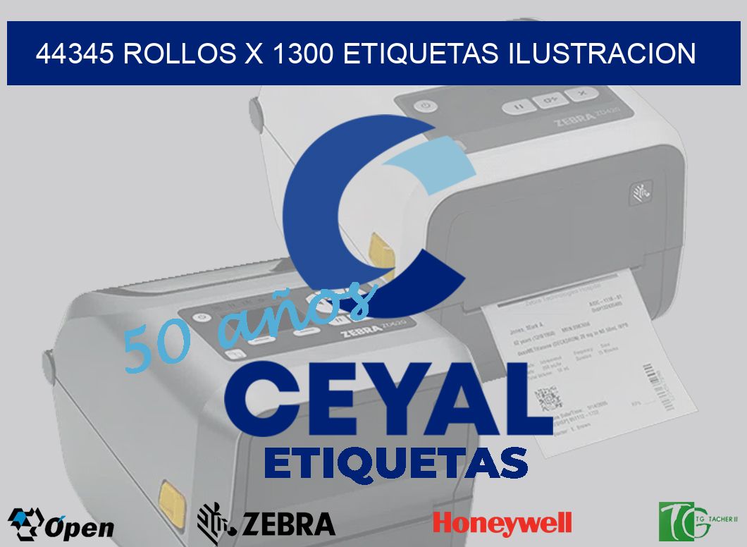 44345 Rollos x 1300 etiquetas ilustracion