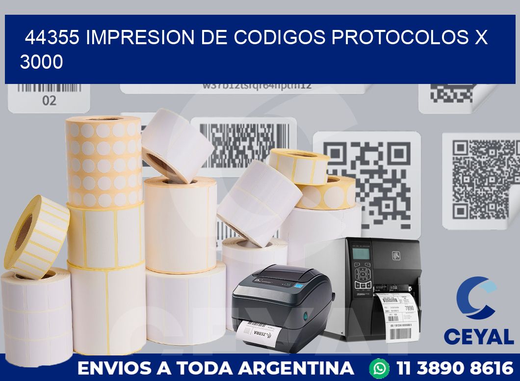 44355 impresion de codigos protocolos x 3000