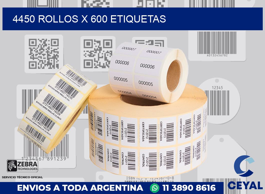 4450 Rollos x 600 etiquetas