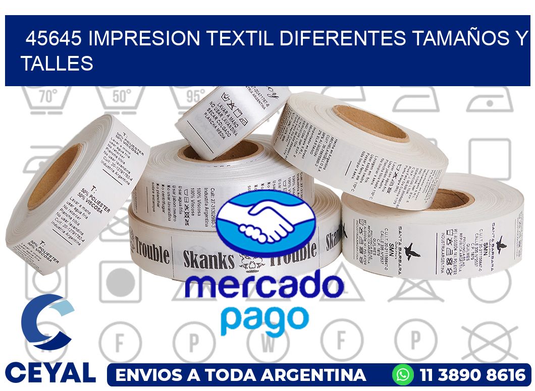 45645 IMPRESION TEXTIL DIFERENTES TAMAÑOS Y TALLES