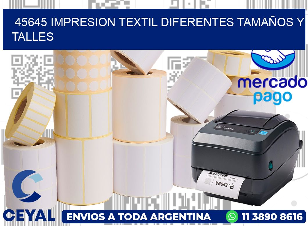 45645 IMPRESION TEXTIL DIFERENTES TAMAÑOS Y TALLES