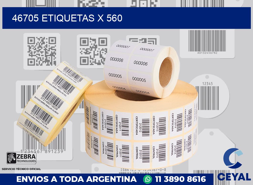 46705 Etiquetas x 560