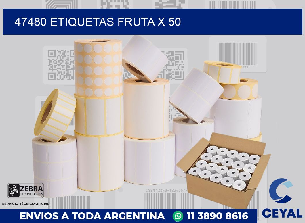 47480 etiquetas fruta x 50