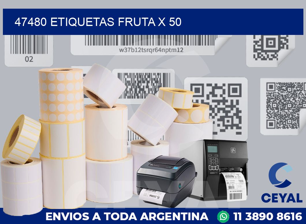 47480 etiquetas fruta x 50