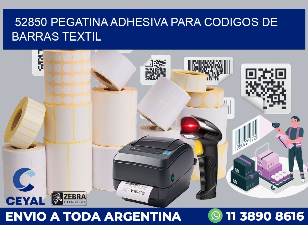 52850 PEGATINA ADHESIVA PARA CODIGOS DE BARRAS TEXTIL