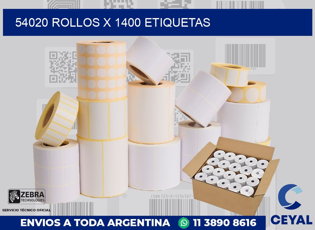 54020 Rollos x 1400 etiquetas