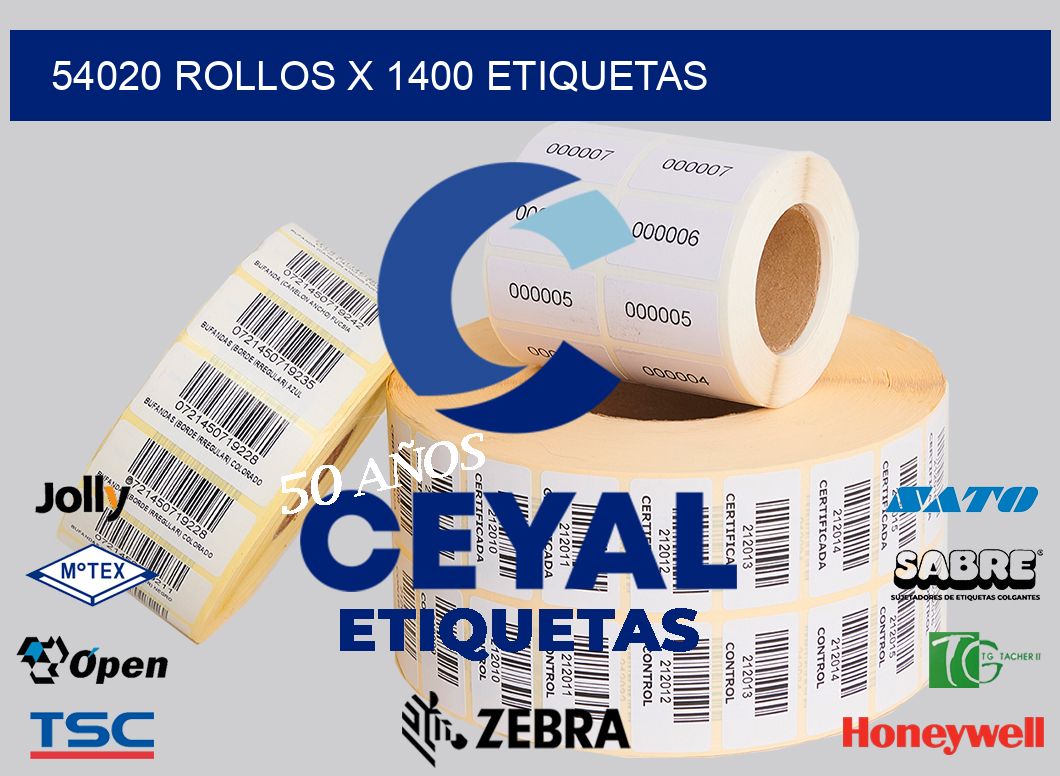 54020 Rollos x 1400 etiquetas