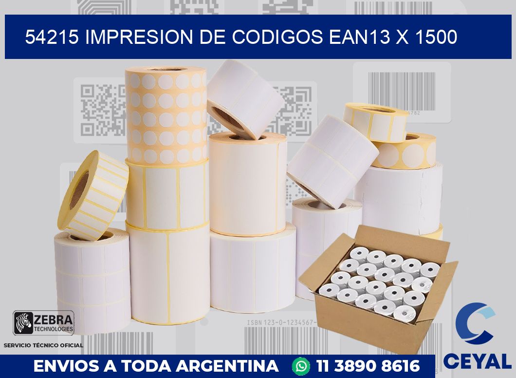 54215 impresion de codigos EAN13 x 1500