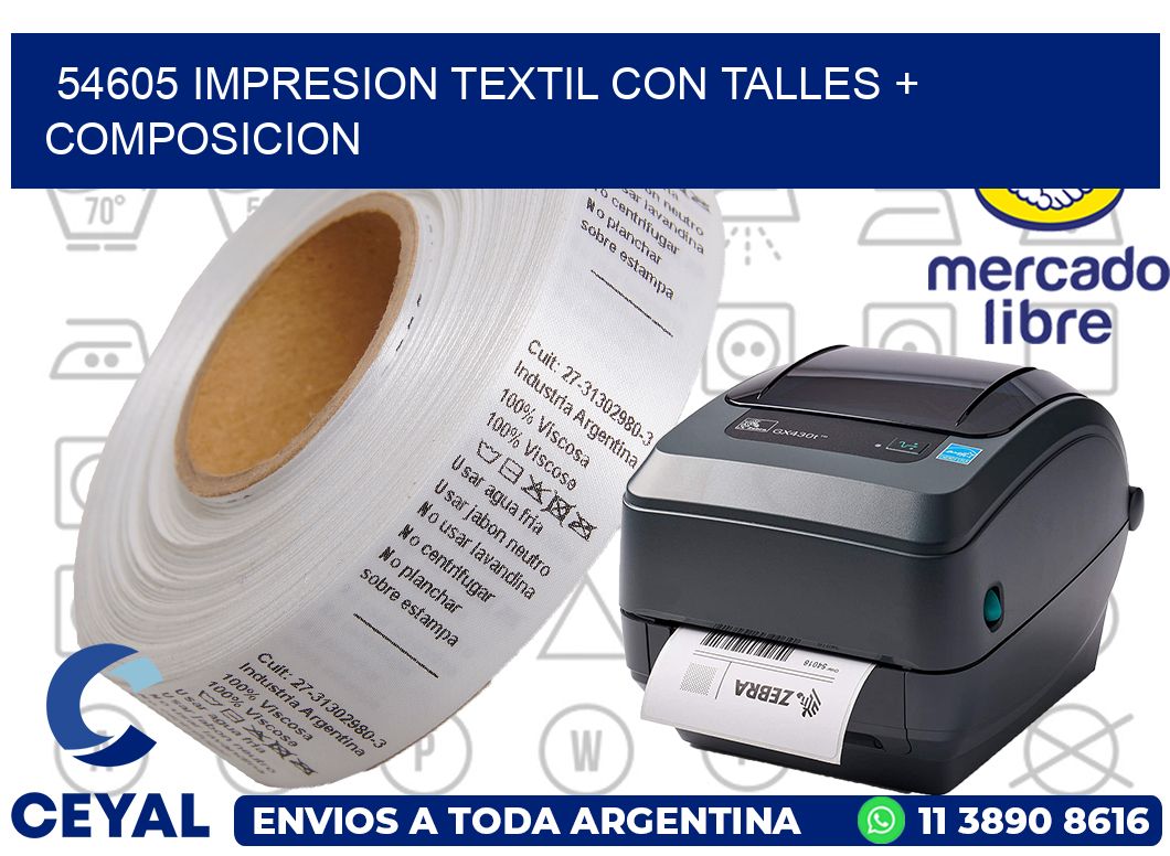 54605 IMPRESION TEXTIL CON TALLES + COMPOSICION