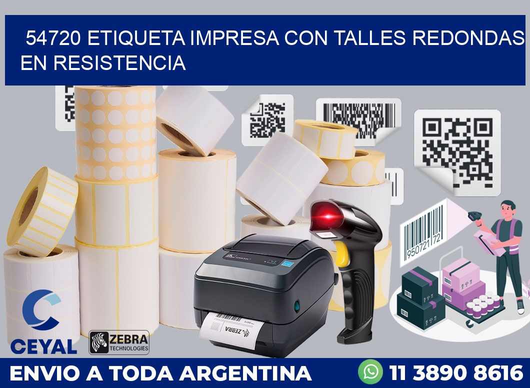 54720 ETIQUETA IMPRESA CON TALLES REDONDAS EN RESISTENCIA