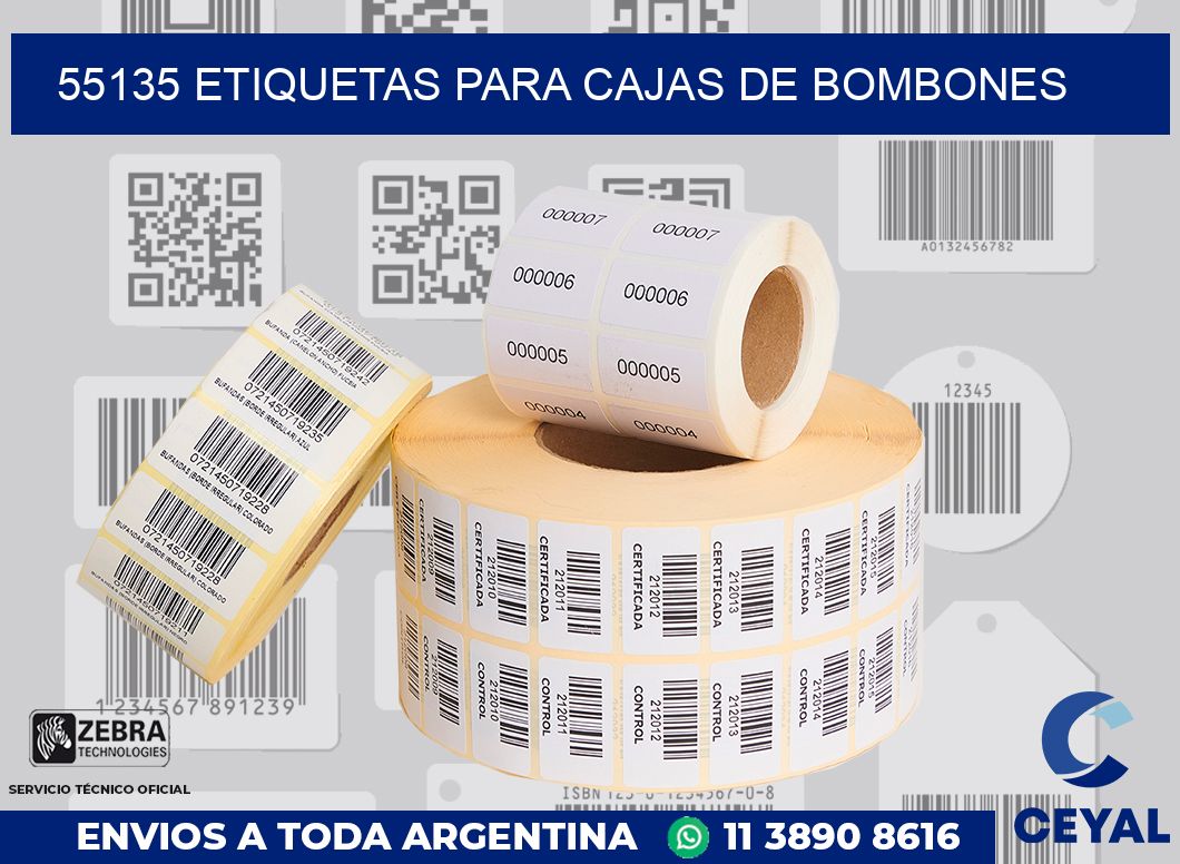 55135 ETIQUETAS PARA CAJAS DE BOMBONES