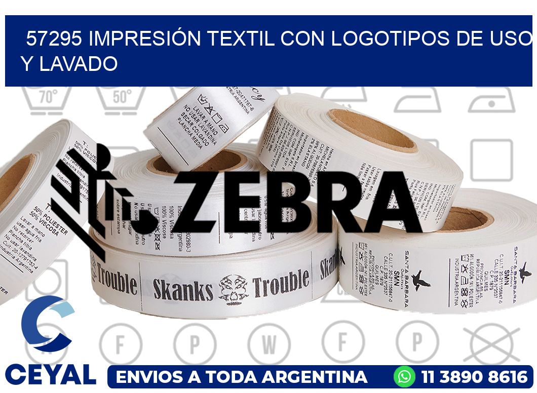 57295 IMPRESIÓN TEXTIL CON LOGOTIPOS DE USO Y LAVADO