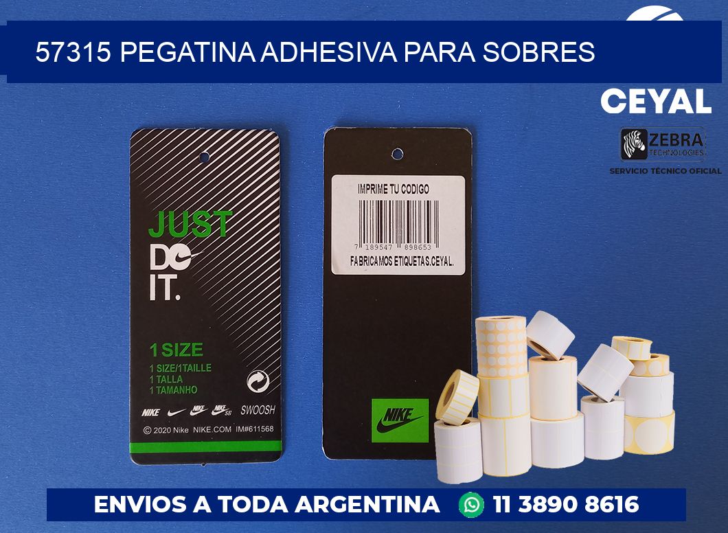 57315 PEGATINA ADHESIVA PARA SOBRES