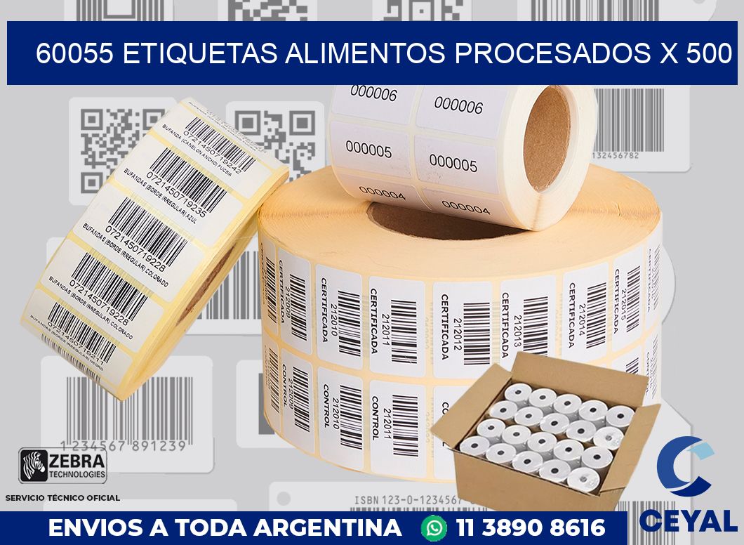 60055 etiquetas alimentos procesados x 500