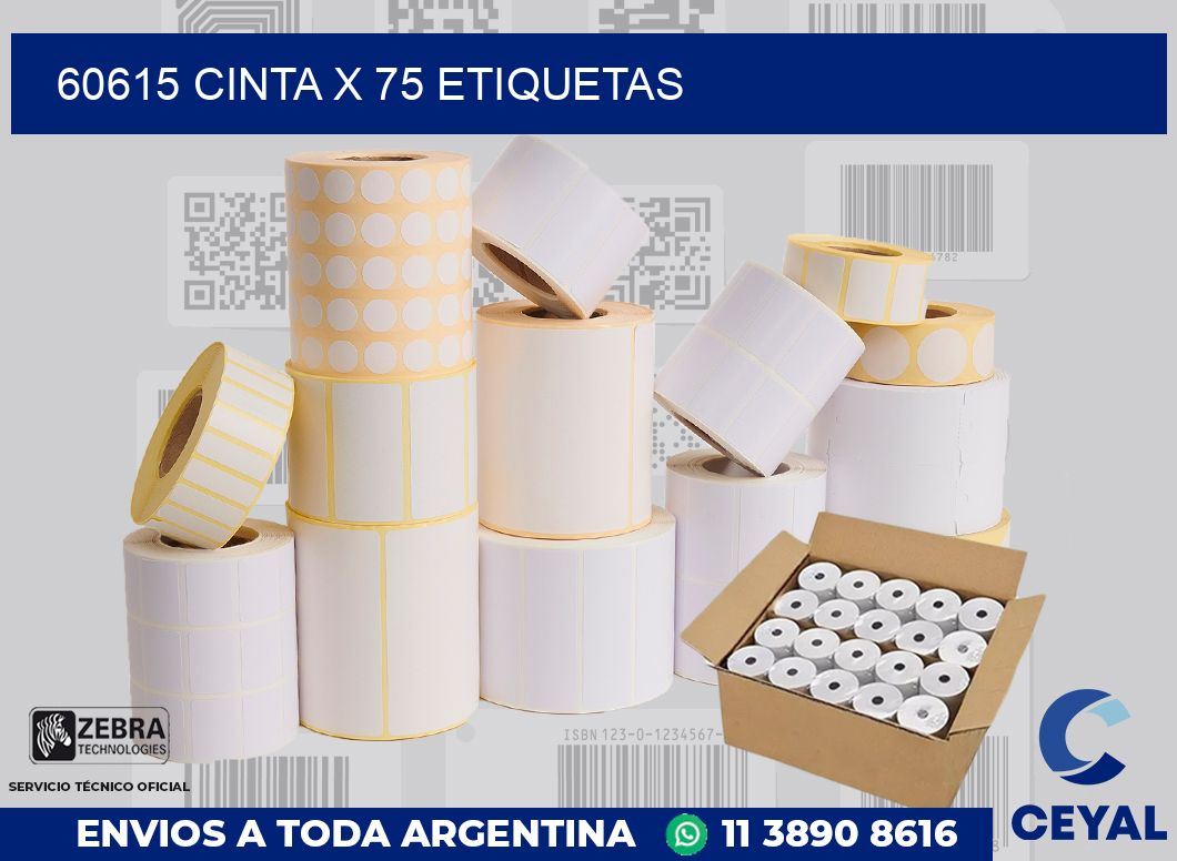 60615 cinta x 75 etiquetas