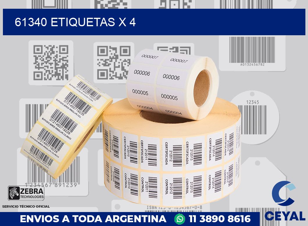 61340 Etiquetas x 4