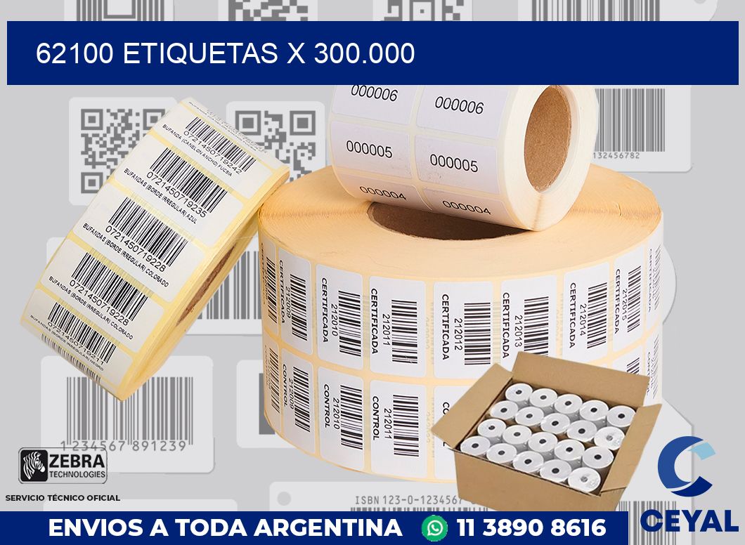 62100 Etiquetas x 300.000