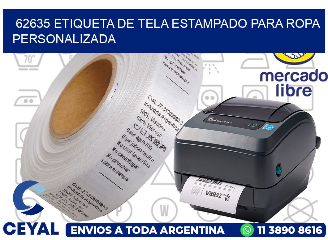 62635 ETIQUETA DE TELA ESTAMPADO PARA ROPA PERSONALIZADA