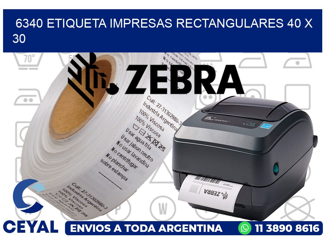 6340 ETIQUETA IMPRESAS RECTANGULARES 40 X 30