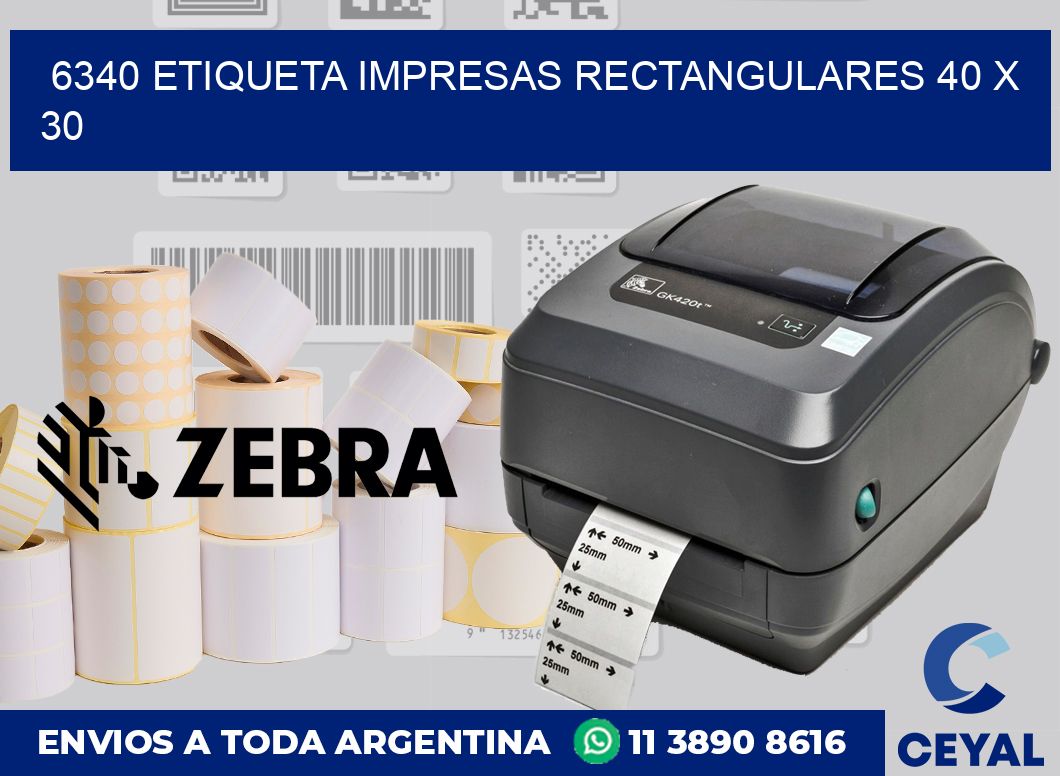 6340 ETIQUETA IMPRESAS RECTANGULARES 40 X 30