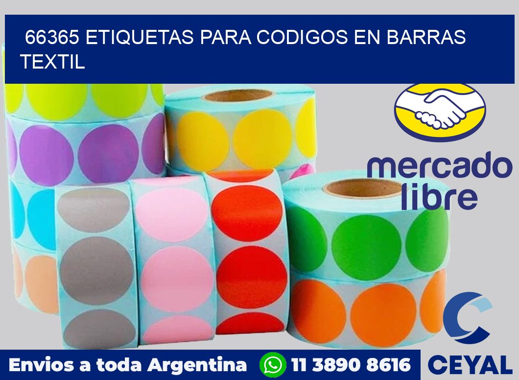 66365 ETIQUETAS PARA CODIGOS EN BARRAS TEXTIL