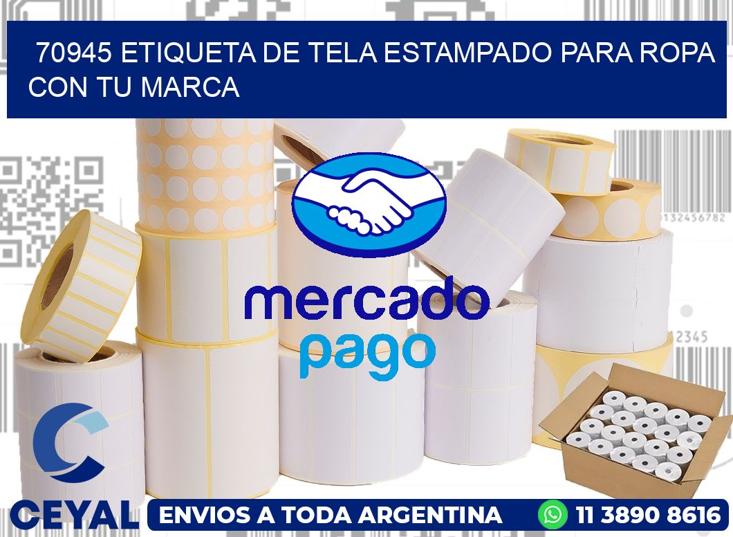 70945 ETIQUETA DE TELA ESTAMPADO PARA ROPA CON TU MARCA