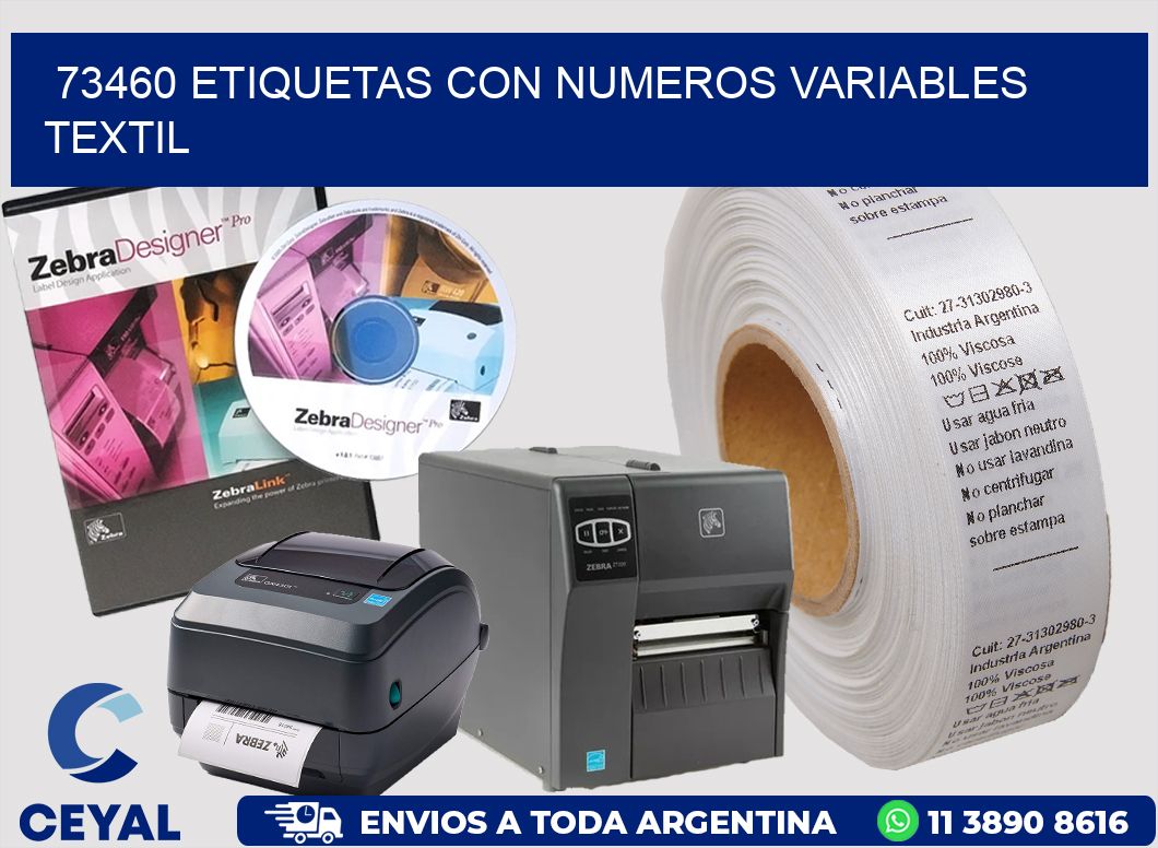 73460 ETIQUETAS CON NUMEROS VARIABLES TEXTIL