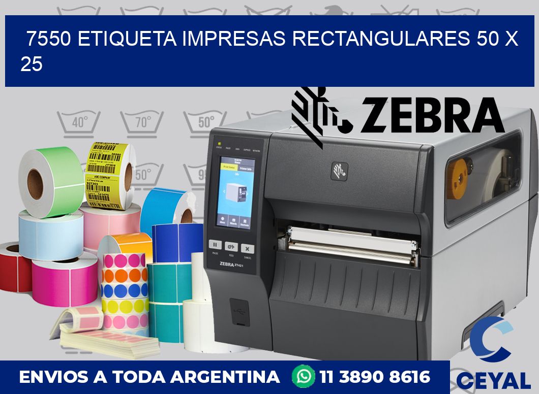 7550 ETIQUETA IMPRESAS RECTANGULARES 50 X 25