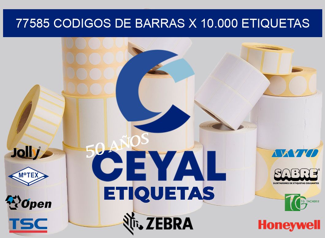 77585 codigos de barras x 10.000 etiquetas