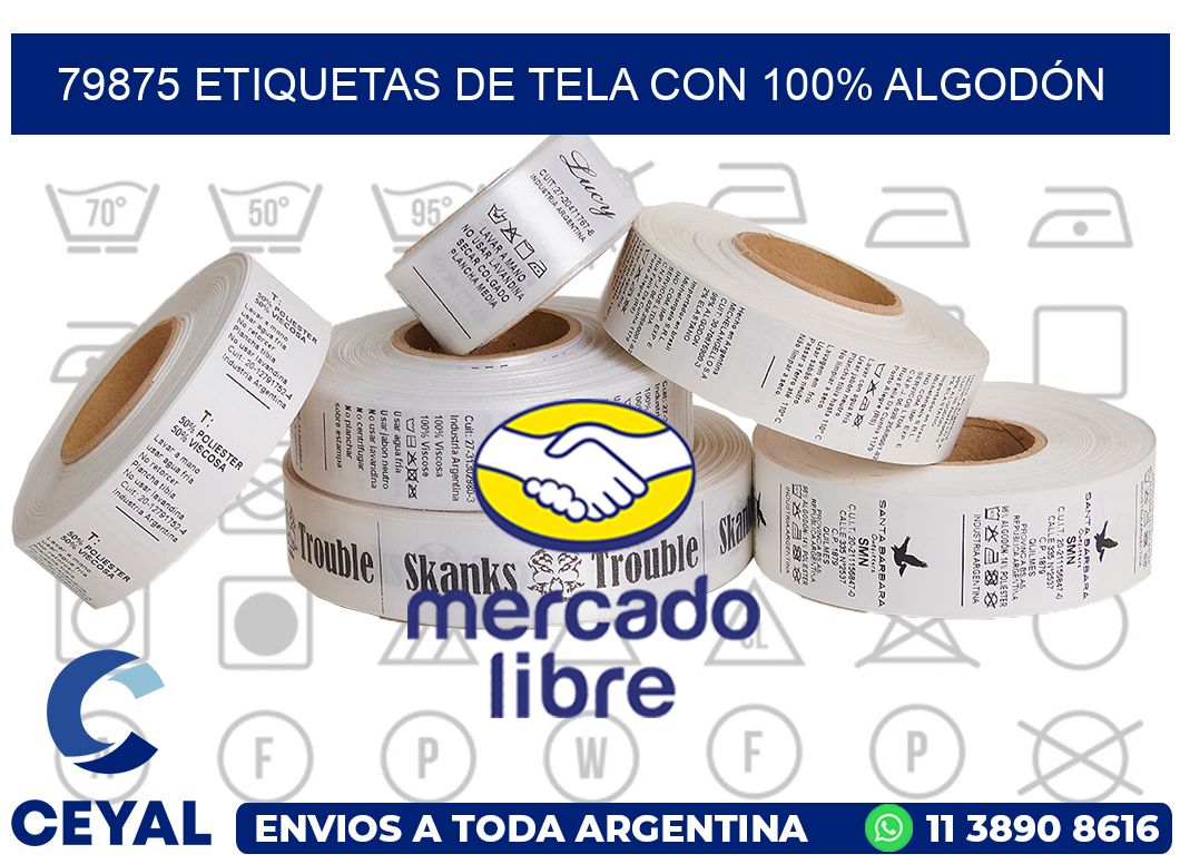 79875 ETIQUETAS DE TELA CON 100% ALGODÓN