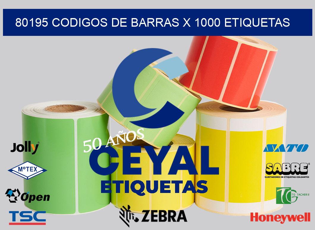 80195 codigos de barras x 1000 etiquetas