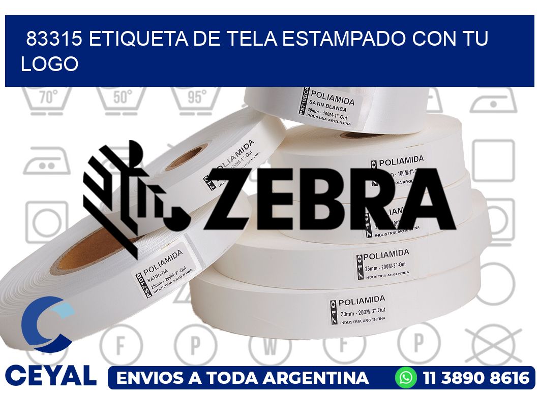 83315 ETIQUETA DE TELA ESTAMPADO CON TU LOGO