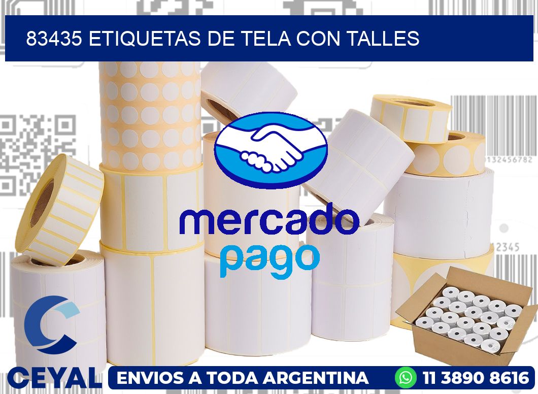 83435 ETIQUETAS DE TELA CON TALLES