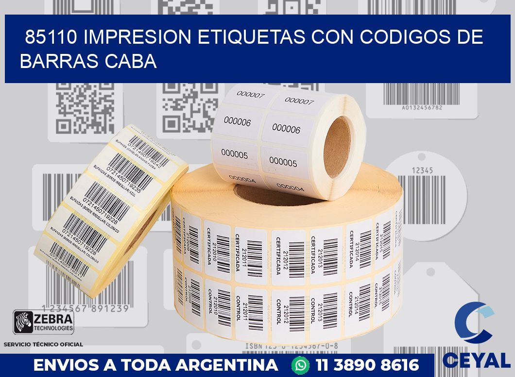 85110 IMPRESION ETIQUETAS CON CODIGOS DE BARRAS CABA