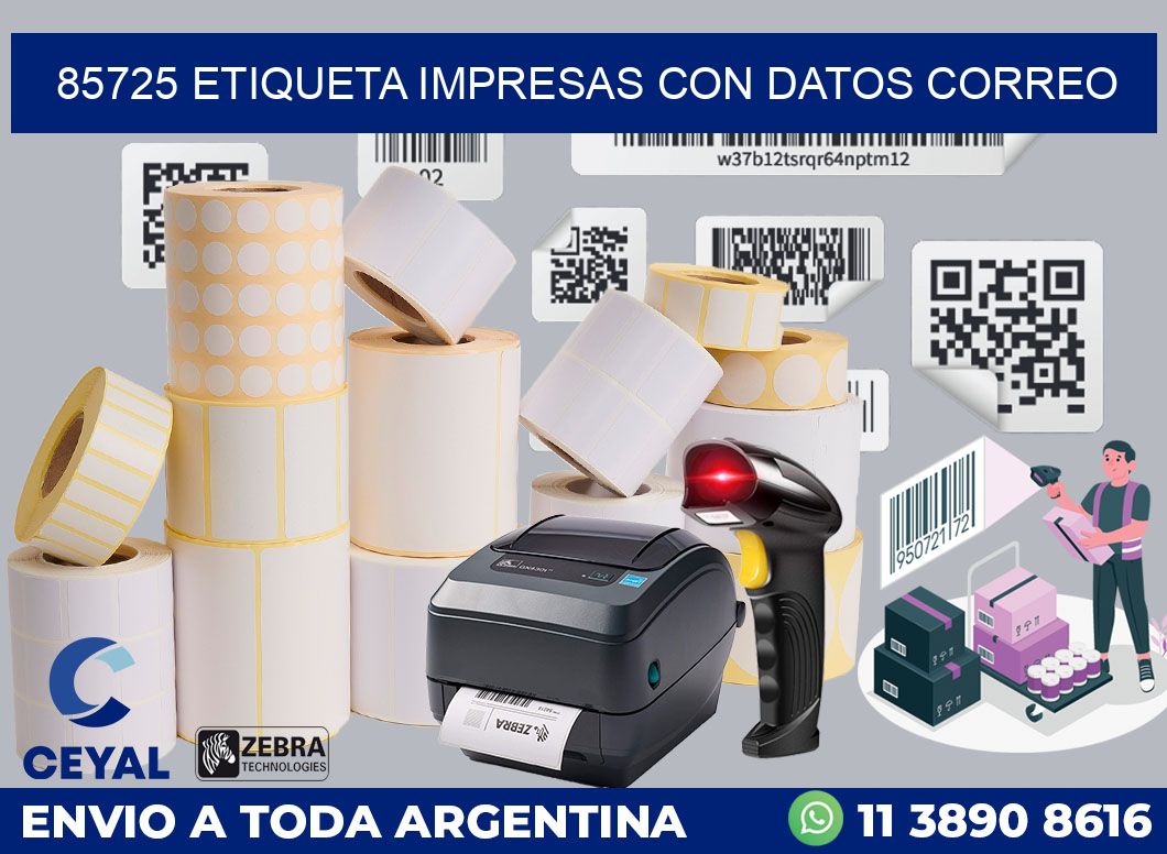 85725 ETIQUETA IMPRESAS CON DATOS CORREO