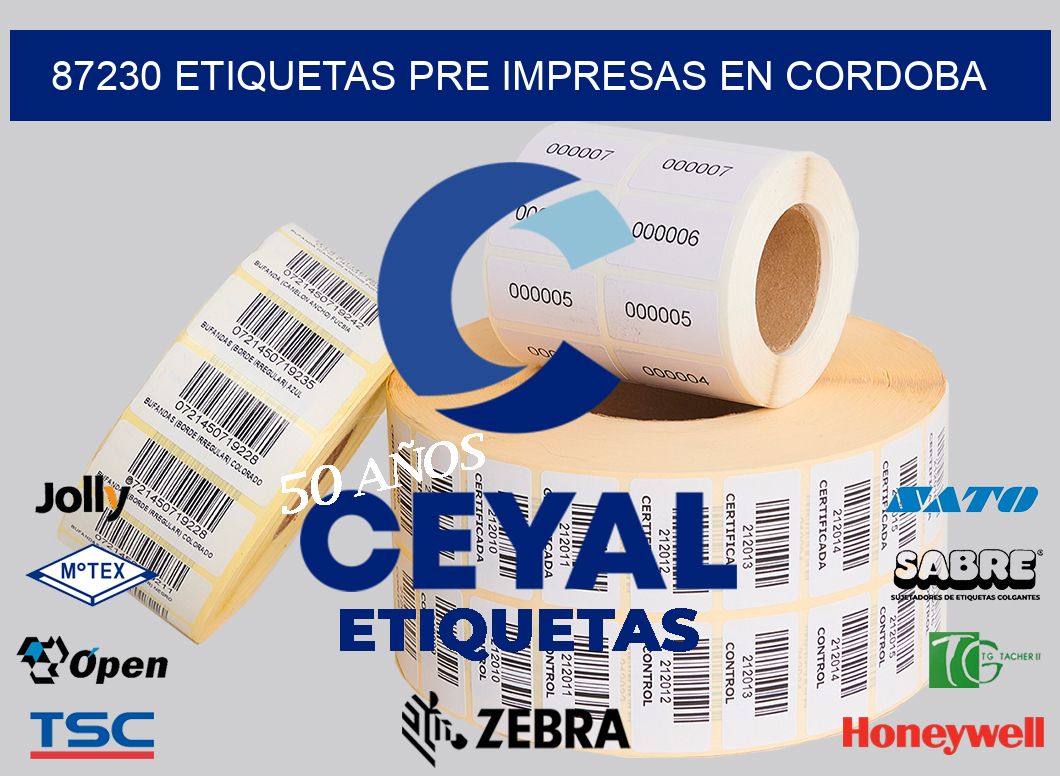 87230 ETIQUETAS PRE IMPRESAS EN CORDOBA
